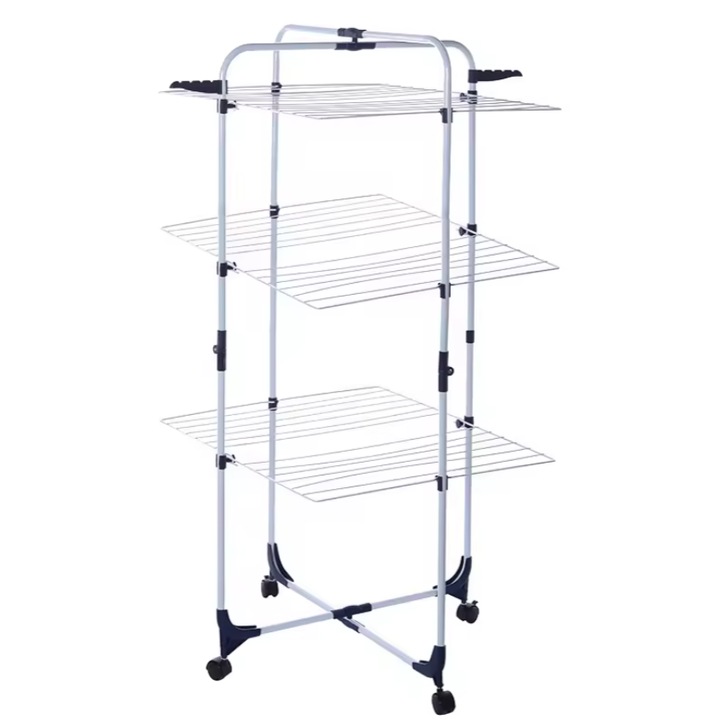 Mobil függőleges ruhaszárító, 30 m szárítófelület, EMATTERIO®, összecsukható, kompakt kialakítás