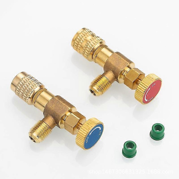 Set 2 adaptoare supape refrigerant 1/4" pentru climatizare R22/R410a, siguranta, design de calitate superioara