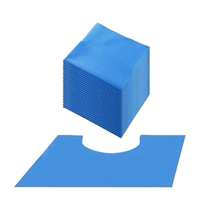 Set 20 covorase baie U, absorbante, antiderapante, 50x55cm, albastru