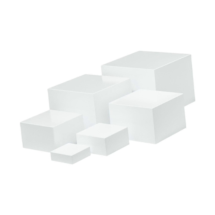 Set 6 suporturi pentru bufet din acril, dimensiuni variate, design transparent, stivuibile