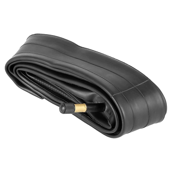 Set 2 camere roata bicicleta 700x35-43c, supapa Schrader, benzi janta, negru-rosu