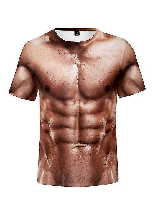 Ferfi polo, 3D, polieszter, Barna/Bézs