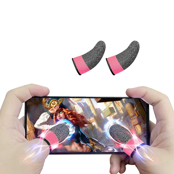 Gamer csúszásgátló ujjkesztyű, J18, mikroszálas, rózsaszín