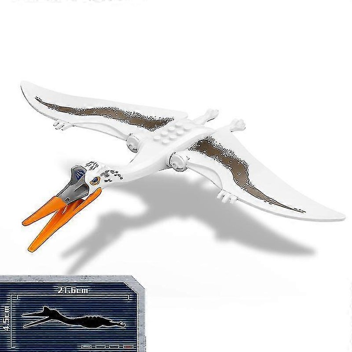 Фигурка за сглобяване на T-rex Quetzalcoatlus Spinosaurus, 1 част, пластмаса, 3+ години, бяла