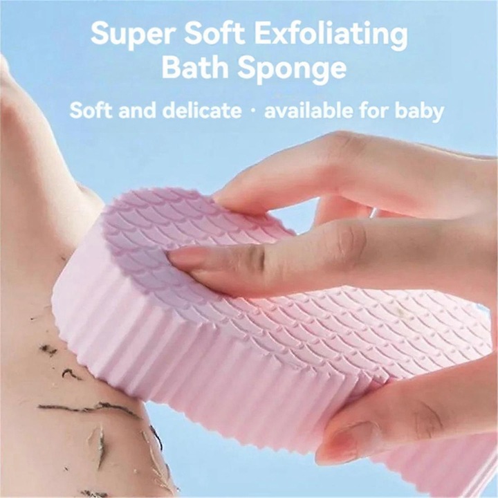 Exfoliáló fürdőszivacs készlet, puha szivacs, többszínű, 4 darab