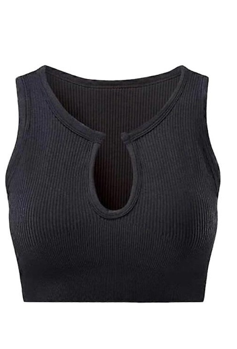 Top scurt, negru, nailon, uscare rapida, absorbtie umezeala