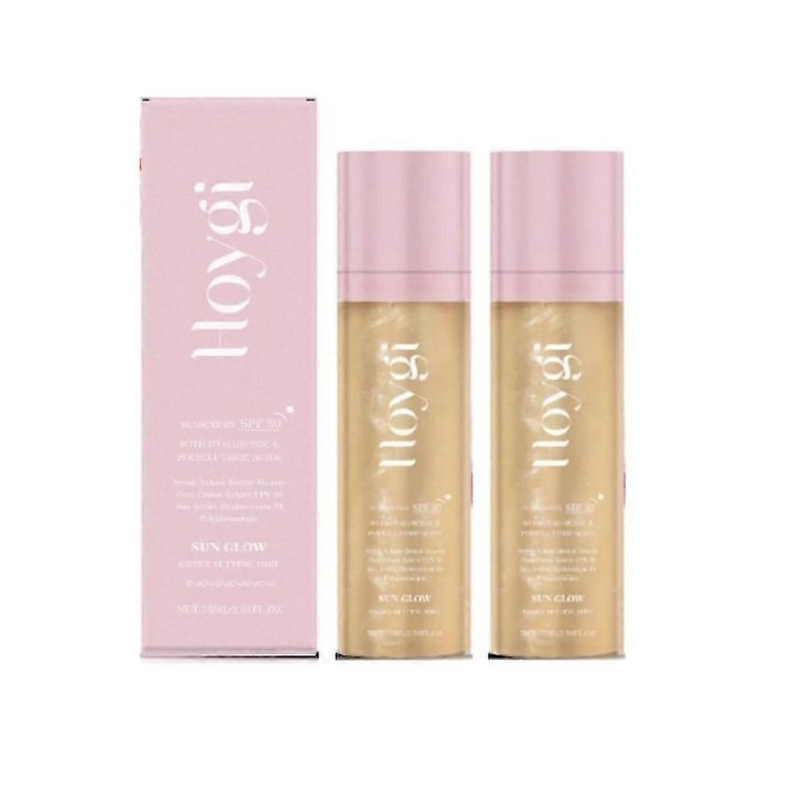 Set spray de protectie solara Hoygi SPF 50, mist cu ulei stralucitor, set de 2 bucati