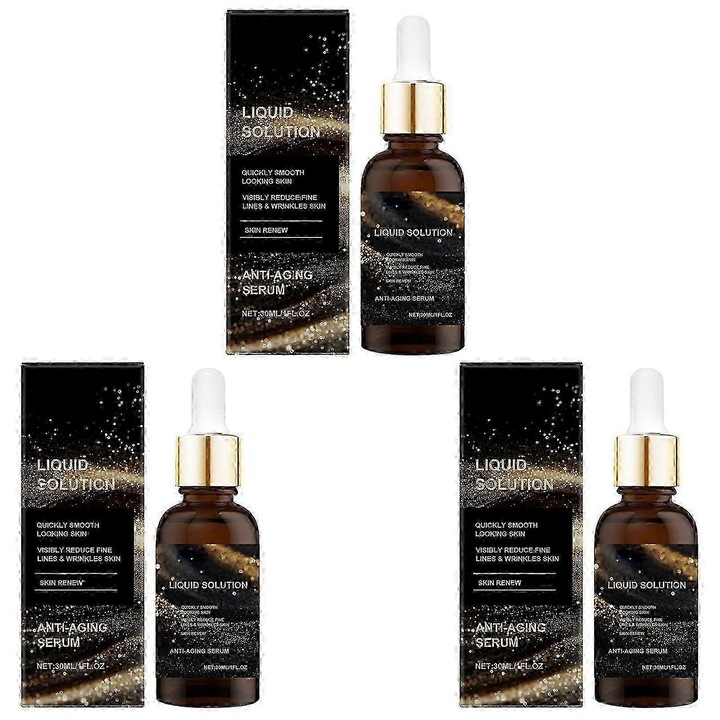 Serum anti-imbatranire, 3 bucati, 30ml, hidratare profunda, fermitate, 2.7x10.2cm, negru