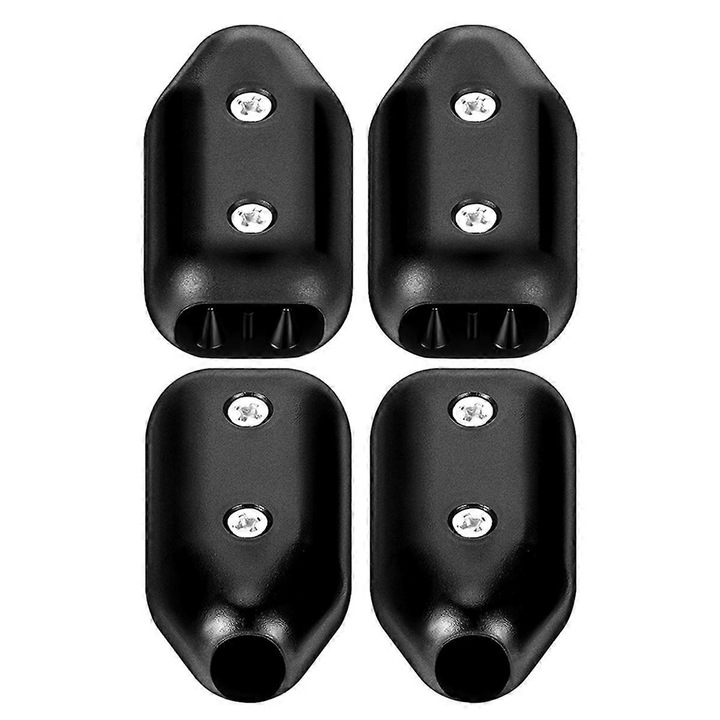 Set 4 cleme de fixare pentru sfoara, plastic negru, 2.9x1 inch