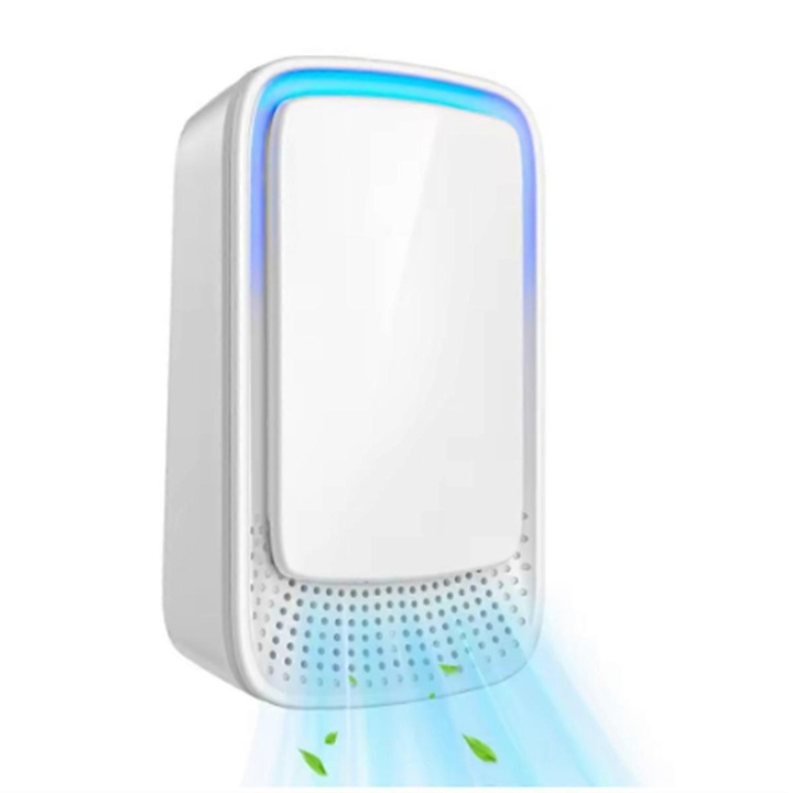 Компактен пречиствател на въздух, 2 броя, отрицателен йонизатор, бял, за дома, безшумна работа