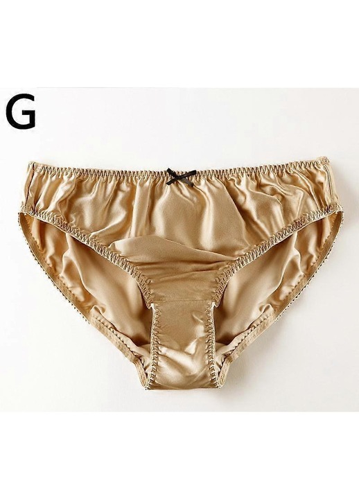 Дамски бикини, златисти, копринени, едноцветни