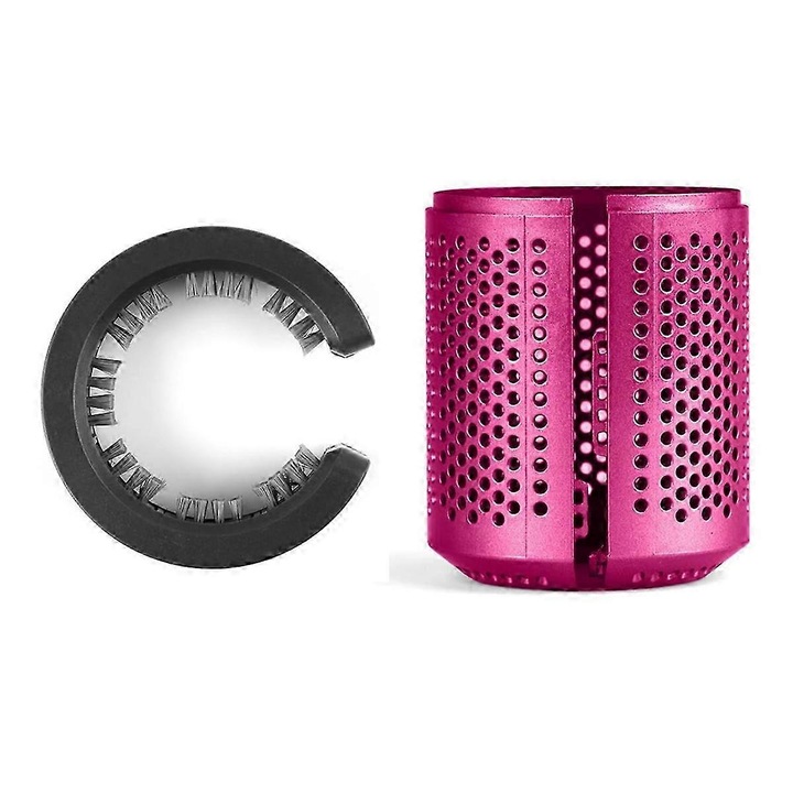 Capac filtru pentru uscator de par, roz, set cu perie de curatare