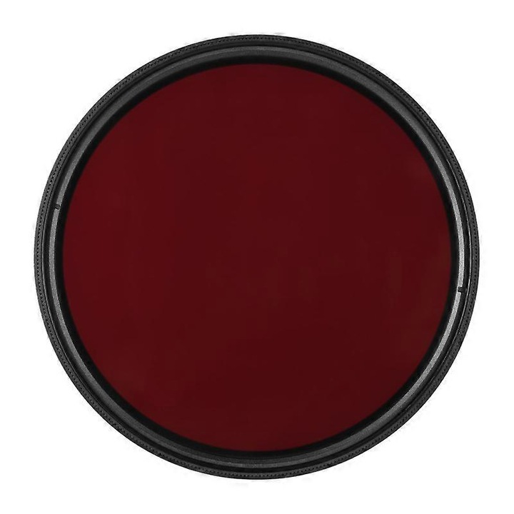 Filtru infrared ajustabil 82mm, din aliaj de aluminiu si sticla optica, 530nm-750nm, set cu cutie de depozitare