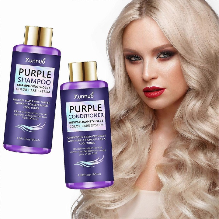 Комплект балсами за коса Violet - неутрализира месинг, UV защита, 100 мл
