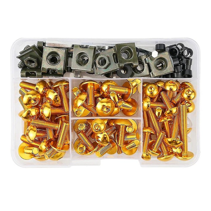 Set 177 bucati suruburi si piulite pentru carenaj Honda CBR600RR, CBR900RR, CBR929RR, CBR1000RR, aluminiu, 10x20x20inch