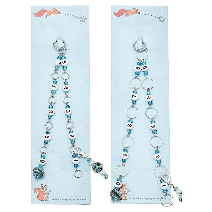 Set 2 bucati marcatori de randuri pentru tricotat, 26-30.5cm, 3cm pandantiv