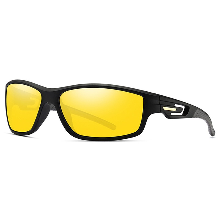 Bike Glasses (201910) - for Cycling and Sport Outdoor Activities, Polarized, Rectangular, Unisex - B