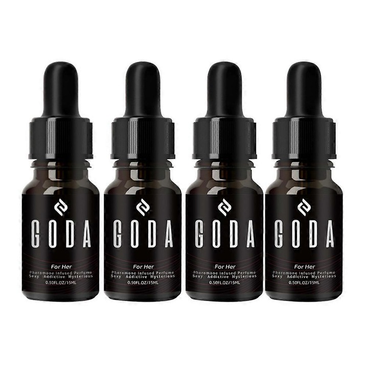 1-5x Parfum cu feromoni Goda For Her pentru femei - 15ml/0.50 Fl. Oz - Parfumuri de lunga durata pentru femei cu iasomie, trandafir - Ulei de parfum floral cu aroma dulce (4 buc.)