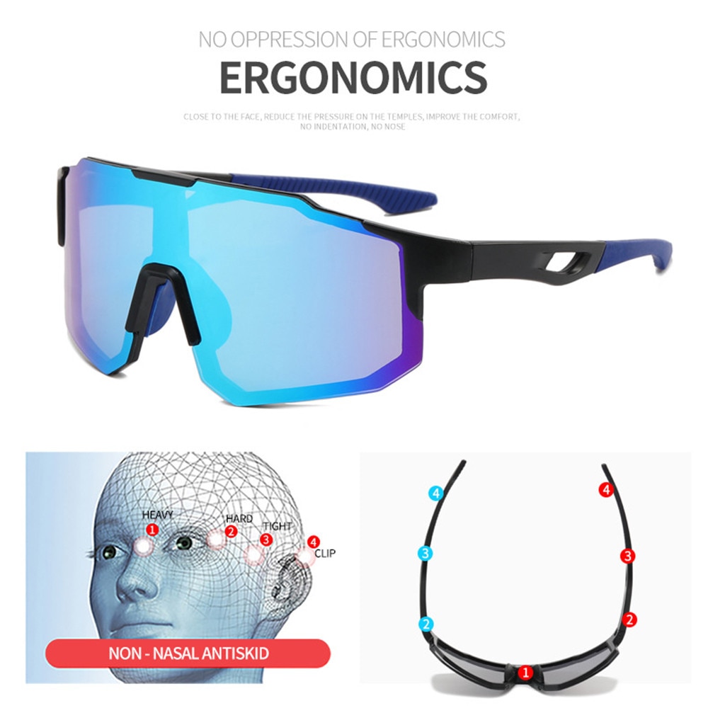 Bike Glasses (9337) - for Cycling, Sport Outdoor Activities, with UV Protection, PC Frame, Unisex