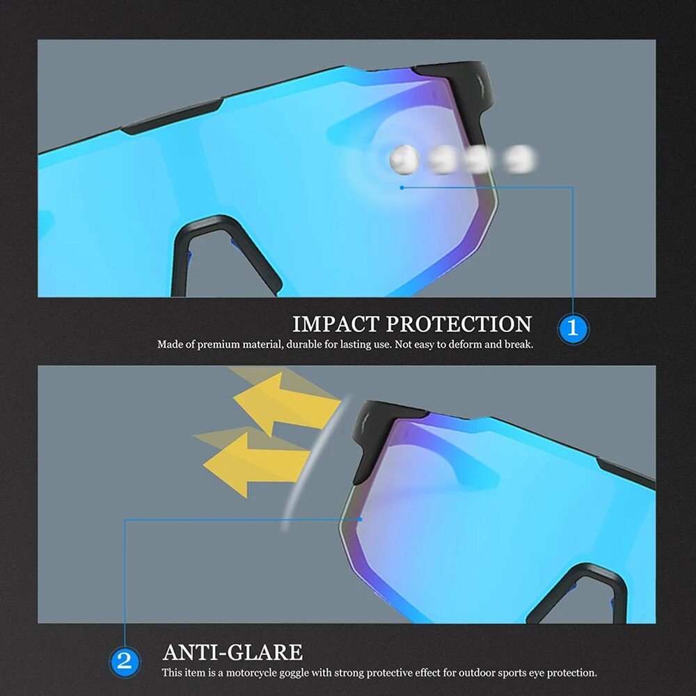 Bike Glasses (9337) - for Cycling, Sport Outdoor Activities, with UV Protection, PC Frame, Unisex