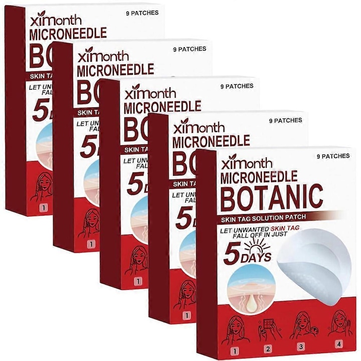 Plasturi pentru indepartarea leziunilor cutanate, 5 pachete, Ximonth, tehnologie cu microace, potrivite pentru toate tipurile de piele, utilizare usoara