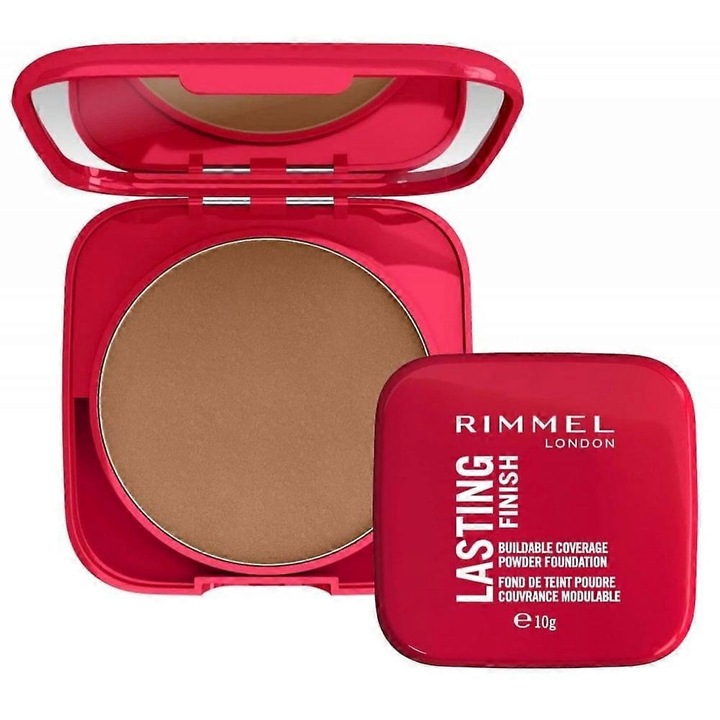 Fond de ten pudra Rimmel Lasting Finish, 10g, nuanta 011 Caramel, usor, rezistent la transpiratie