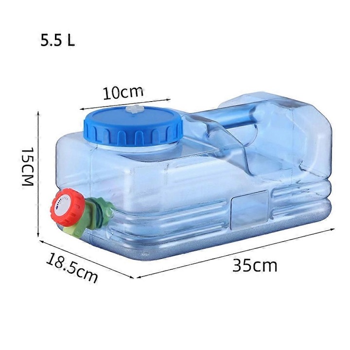 Канистра 5.5L с кранче, синя, 35x18x15см