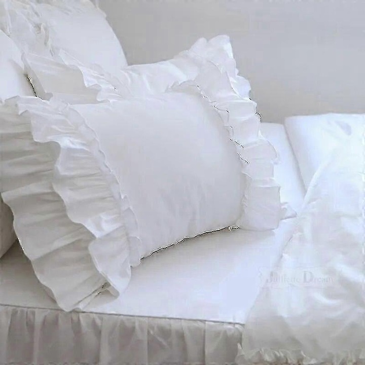 Perna decorativa din bumbac 100%, cu dantela, set, 500x700mm