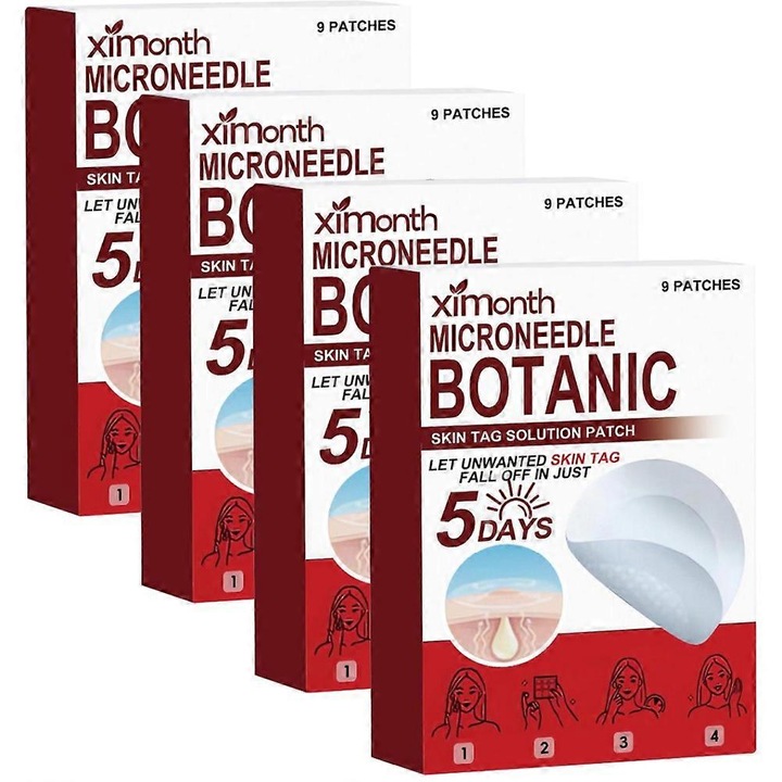 Plasturi pentru indepartarea leziunilor cutanate, 4 pachete, tehnologie cu microace, potrivite pentru toate tipurile de piele, utilizare usoara
