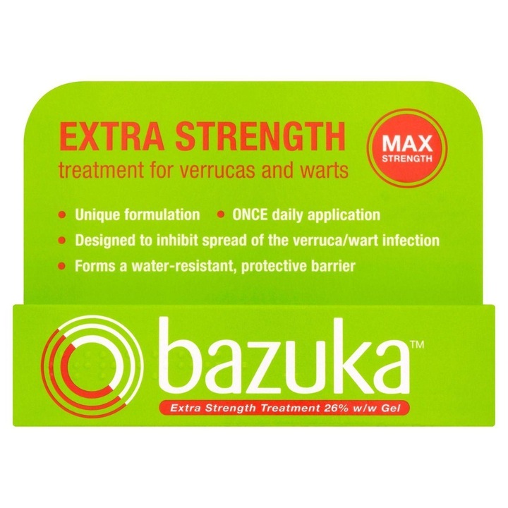 Bazuka Extra Strength Treatment Gel, 6 г, за брадавици, пори, мазоли