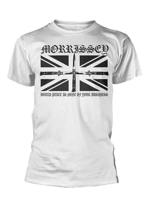 Férfi póló, fehér, 100% pamut, grafikai mintás, kényelmes, légáteresztő