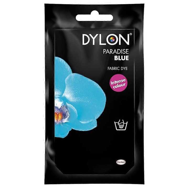 Vopsea textila Dylon 50g, albastru paradis, set pentru utilizare manuala