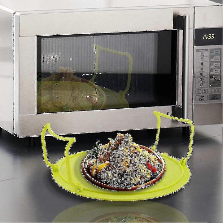 Suport multifunctional pentru cuptor cu microunde, 2 straturi, plastic, usor de curatat