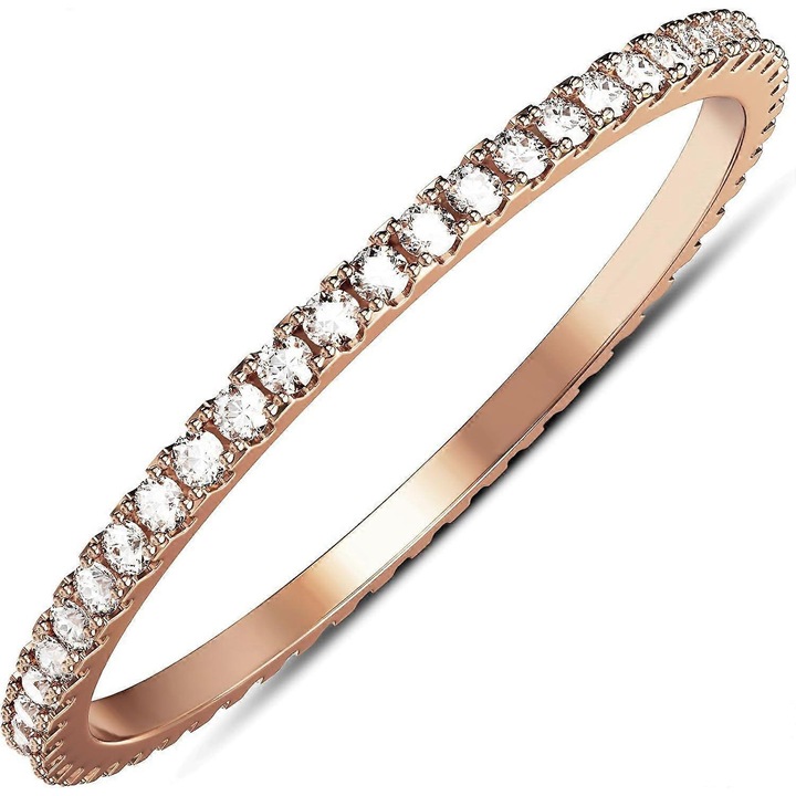 Set 2 inele 14K aurit pentru Oura Ring, design elegant, dimensiuni 5-11, roz aurit