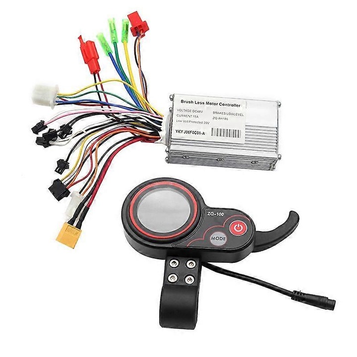 Controler 48V + Meter ZQ-100 pentru trotinete electrice, negru, dimensiuni compacte