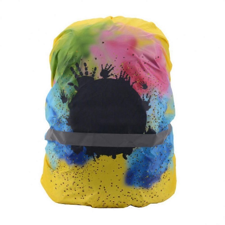 Rucsac impermeabil cu protectie pentru ploaie, material Oxford, dimensiune M, multicolor, capacitate 30-40 litri