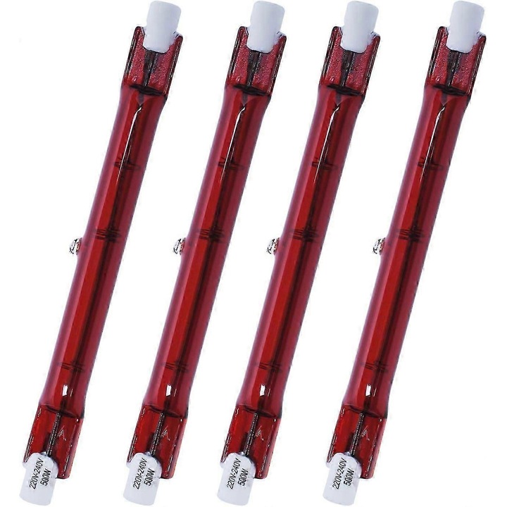 500W-os halogén izzók, 4 darabos készlet, szabályozható, 118 mm, kerti fűtőtestekhez