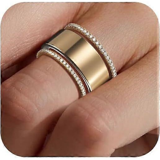 Set 2 inele stacking 14K aurit pentru Oura Ring, design elegant