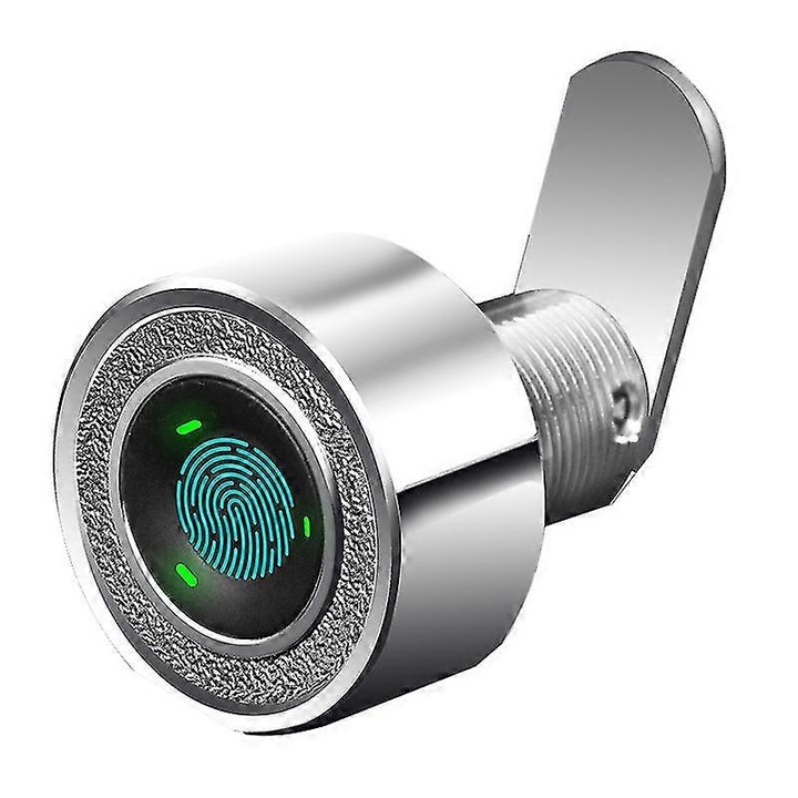 Lacat cu amprenta, 30mm, argintiu, USB reincarcabil, set de 1 bucata