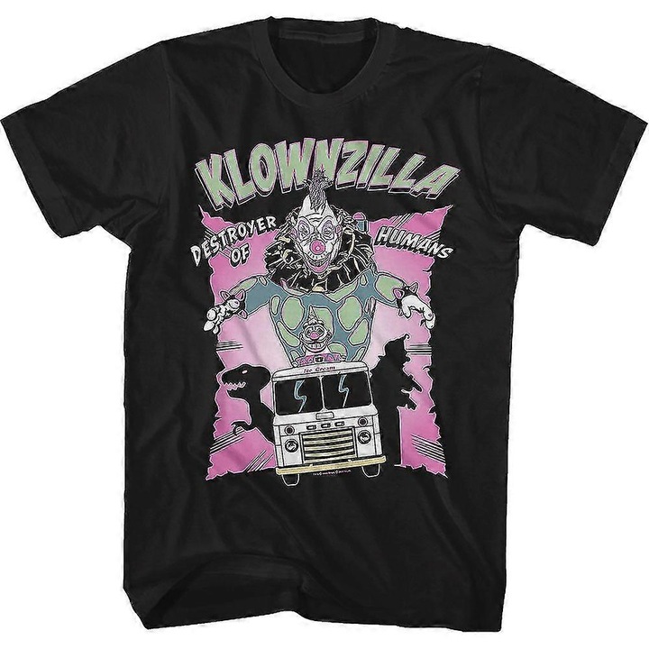 Детска тениска Klownzilla Klowns From Outer, 100% памук, вталена, черна, размер XL