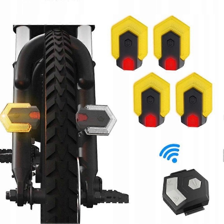 Set semnalizatoare bicicleta cu control de la distanta, lumina de siguranta, impermeabil, USB