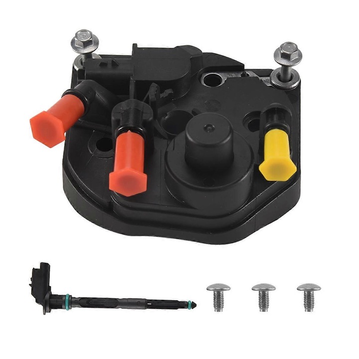 Üzemanyagszűrő sapka központi csővel, 9809757980, Berlingo, C3, C4, C5, 207, 208, 3008, 2008-2015, fekete, műanyag