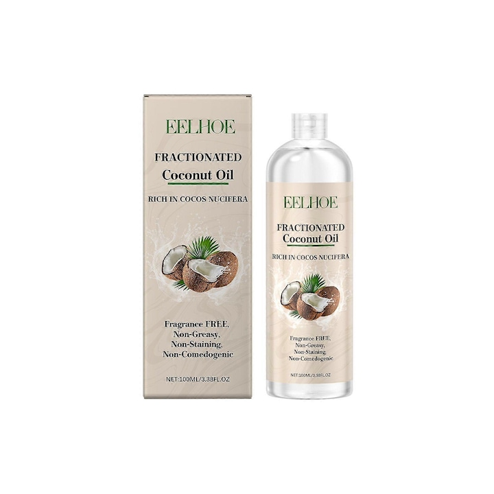 Ulei de cocos fractionat pentru ingrijirea parului, Eelhoe, set 3PCS, 100ml, pentru toate tipurile de par, reparare, hidratare