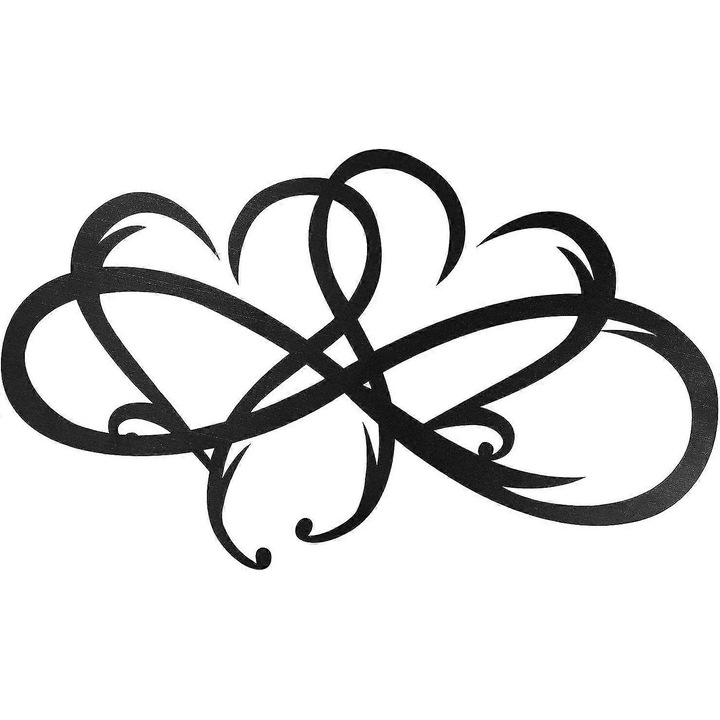 Decoratiune de perete, metal, 15.3x9in, negru