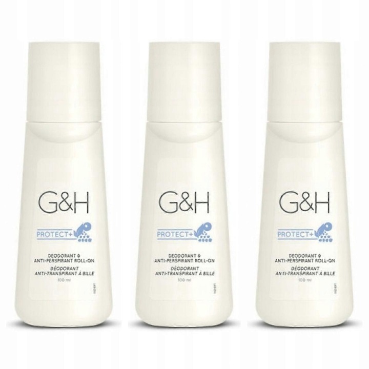 Deodorant, antiperspirant roll-on G&H 100ml, set 3 bucati, fara urme albe, cu extract de ceai alb, afine