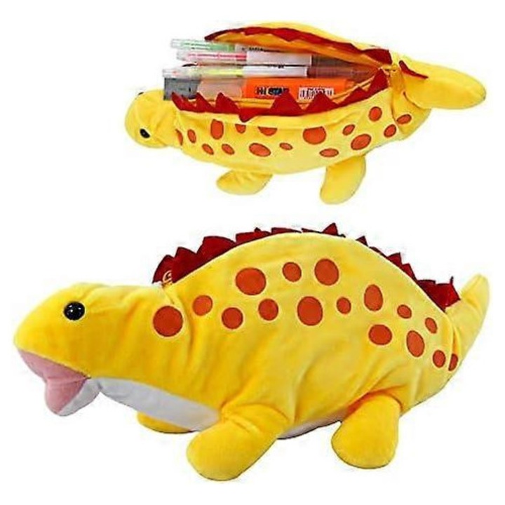 3D калъф за моливи с динозавър, многоцветен, 20x10 см, комплект за деца