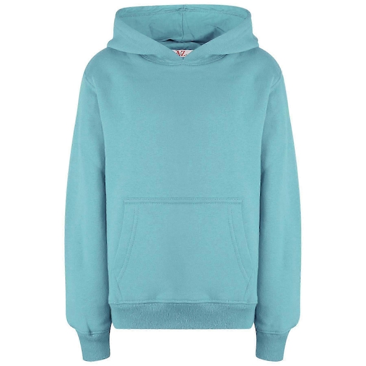 Детски суичър, изчистен принт, тай-дай, удобна материя, Тюркоаз