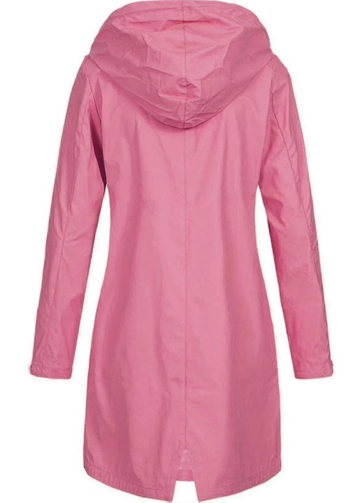 Jacheta de ploaie dama, impermeabila, cu gluga, rezistenta la vant, roz, L INTL