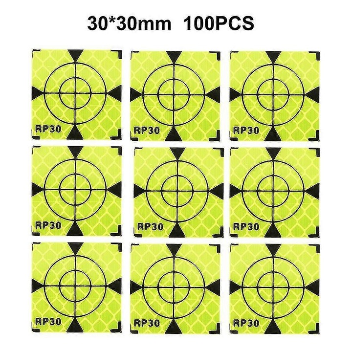Комплект от 100 акрилни рефлектора 20x20мм/30x30мм/40x40мм/50x50мм/60x60мм, жълти