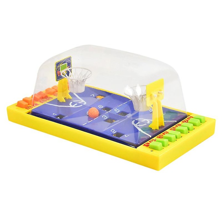 Интерактивна играчка за деца, пластмасова, мини игра на баскетбол, жълта